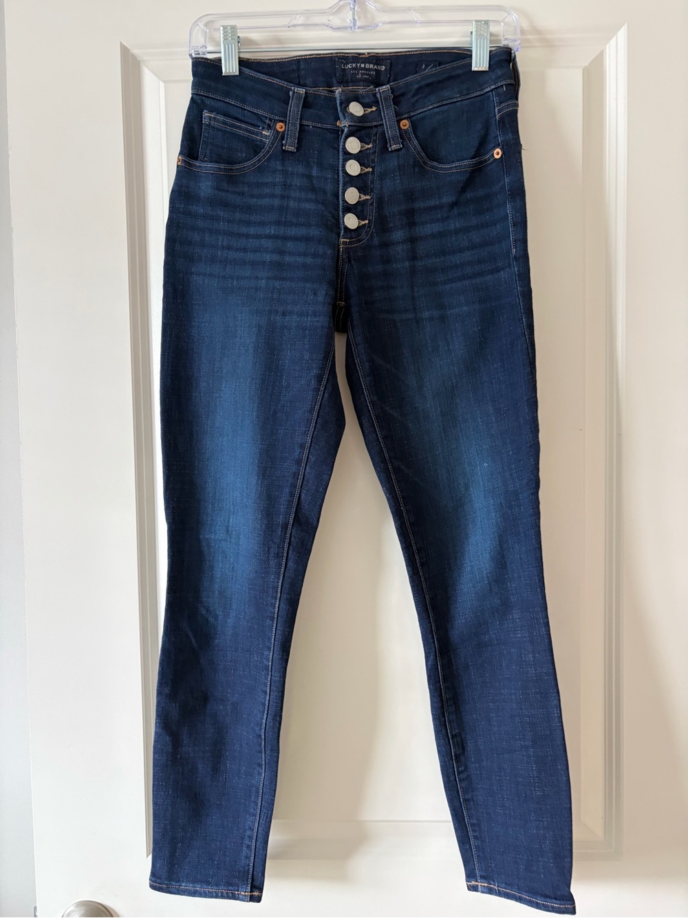 Lucky Brand Women's Dark Indigo  Mid-Rise Ava Skinny Jeans